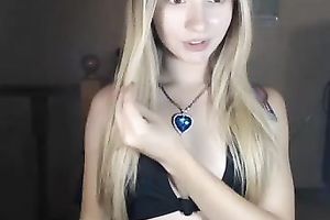 Dope all natural blonde haired girlie was stripping in her cute shy way