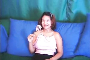 Curvaceous ginger playgirl sucks sugar-plum and masturbates