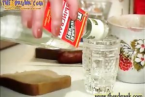 Chubby bare blonde acquires nasty in the kitchen in homemade solo