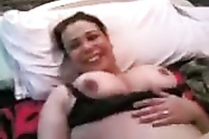 Fat harlot exposes her giant meatballs and lets me play with her love tunnel