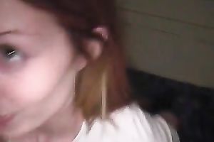 Sexy skinny Married slut with red hair sucks my hard penis with excitement
