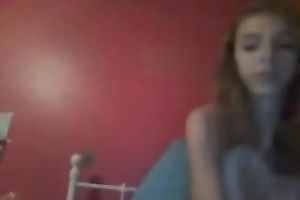 Curly haired nympho with fine round love muffins widens her butt cheeks apart