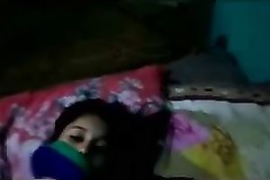 Sizzling hawt and shy Indian legal age teenager babe flashes her love muffins