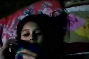 Sizzling hawt and shy Indian legal age teenager babe flashes her love muffins