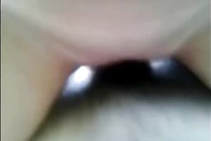 Natural black haired nympho in blue blouse rides pecker outdoors