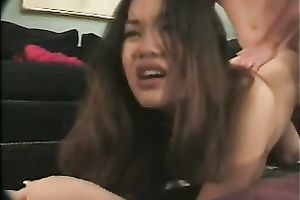 Hot Asian preggy horny white wife screwed from behind and jizzed on her face