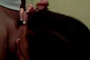 Dark haired likewise greedy for cum dark head enjoys blowing my ally