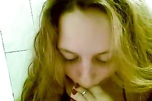 Just a chunky legal age teenager sweetheart on web camera engulfing her toes