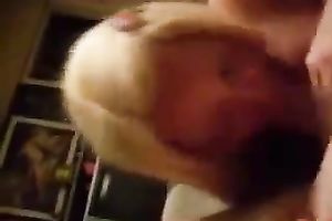 Bright and just astonishing blonde haired GF of my buddy gives him head