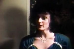 Mesmerizng retro dark brown hottie acquires ner curly wet crack punished