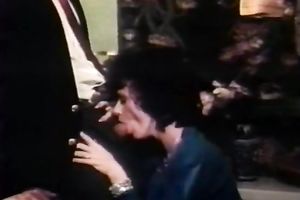 Mesmerizng retro dark brown hottie acquires ner curly wet crack punished