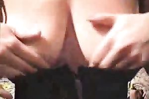 Close up view of my scorching hawt older wife's large saggy rack