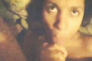 MILFie dark head was busy with engulfing my buddy's ramrod nonstop