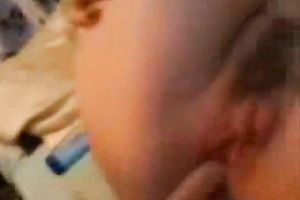 Naughty white non-professional slutty wife licked and fingered on livecam