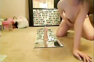 Light haired voracious pale and titless cutie rode vibrator for me