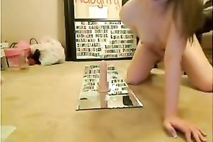 Light haired voracious pale and titless cutie rode vibrator for me