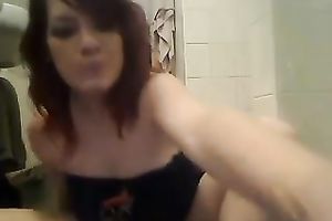 Just a skanky white wife masturbating on cam on the floor