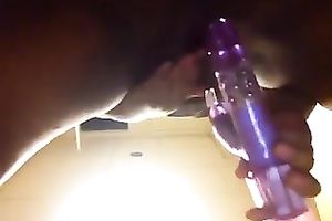 Kinky slutwife was using an egg plant toy and vibe to pet her arsehole on webcam