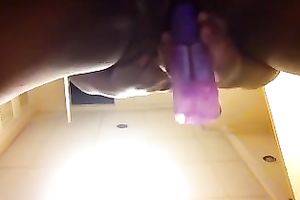 Kinky slutwife was using an egg plant toy and vibe to pet her arsehole on webcam