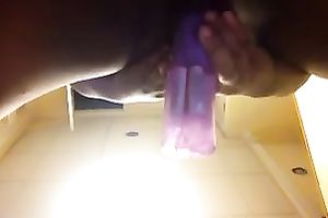Kinky slutwife was using an egg plant toy and vibe to pet her arsehole on webcam