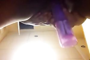 Kinky slutwife was using an egg plant toy and vibe to pet her arsehole on webcam