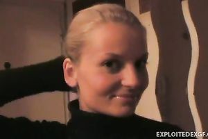 Adorable dilettante blond playgirl in the bath dressing up