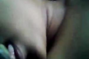 Busty bombshell masturbating with large sex tool in front of me