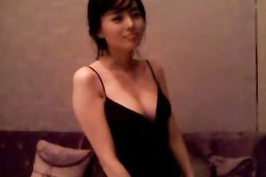 My pretty Asian exgirlfriend is cute in her sexy suit