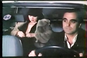 Exquisite and sassy breasty dark brown on the backseat of the car