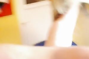 Eye catching non-professional marvelous light haired chick was bragging of her butt