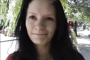 Gothy euro dark brown chick masturbating in the bath