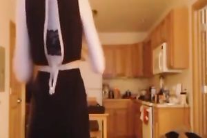 Pale skin hawt golden-haired sweetheart in concupiscent dark underware on cam