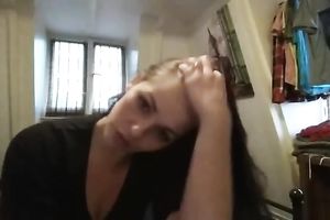 A bit shy dilettante Dutch brunette hair flashes her ravishing suckable melons