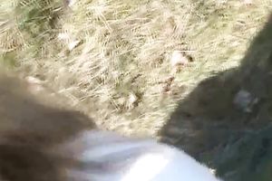 Hot golden-haired college slutty wife outdoors for the 1st anal sex