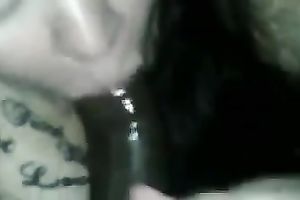 White cheap floozy provided my friend's dark rigid penis with a solid fellatio