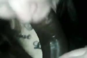 White cheap floozy provided my friend's dark rigid penis with a solid fellatio