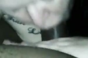 White cheap floozy provided my friend's dark rigid penis with a solid fellatio