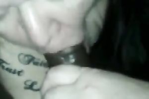 White cheap floozy provided my friend's dark rigid penis with a solid fellatio