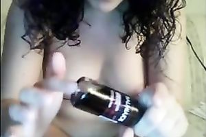 Desirable white bitch masturbating sensually with sex toy