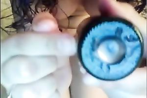 Desirable white bitch masturbating sensually with sex toy