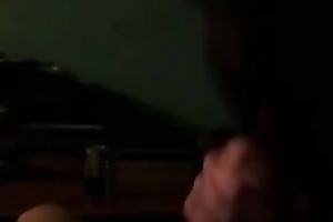 My rapacious black-haired seductress blows my giant schlong