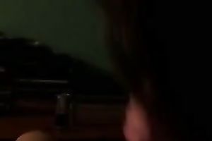 My rapacious black-haired seductress blows my giant schlong