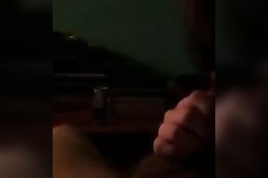 My rapacious black-haired seductress blows my giant schlong