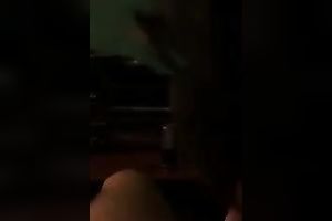 My rapacious black-haired seductress blows my giant schlong