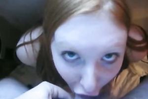 Lascivious red-haired fairy oral stimulation copulates my slender dick in pov