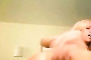 German golden-haired haired livecam nympho with enormous makeup flashed her wet crack