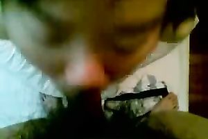 Sucking a miniature unshaved rod of my Chinese boyfriend in ottoman