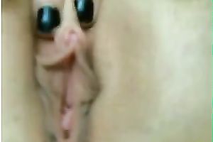 My carnal blond gf stuffs her bawdy cleft with a sextoy