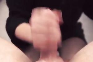 Ardent cheating wife of my buddy was jerking off his rock hard large weenie