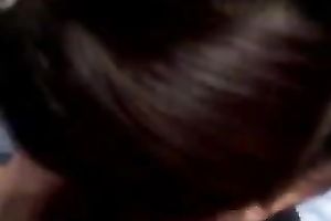 My Asian aged chick giving me oral stimulation on POV sex vid dilettante